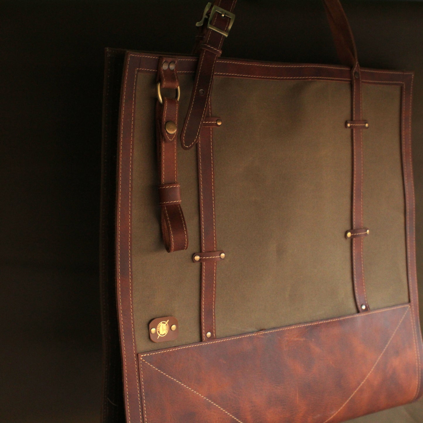 Canvas- & Leder-Holztragetasche – Timber