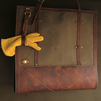 Canvas- & Leder-Holztragetasche – Timber