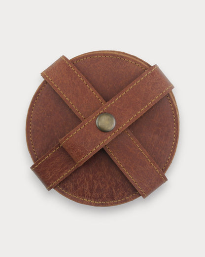 Handgefertigte Leder-Untersetzer – Brew 6er Set