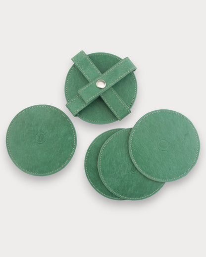 Handgefertigte Leder-Untersetzer – Brew 6er Set