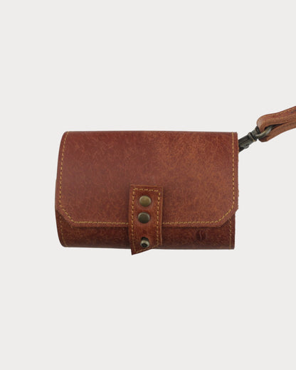 Leder Camping-Gewürzhalter – 3 Glasflaschen | Mit Korkverschluss, mit Trageschlaufe