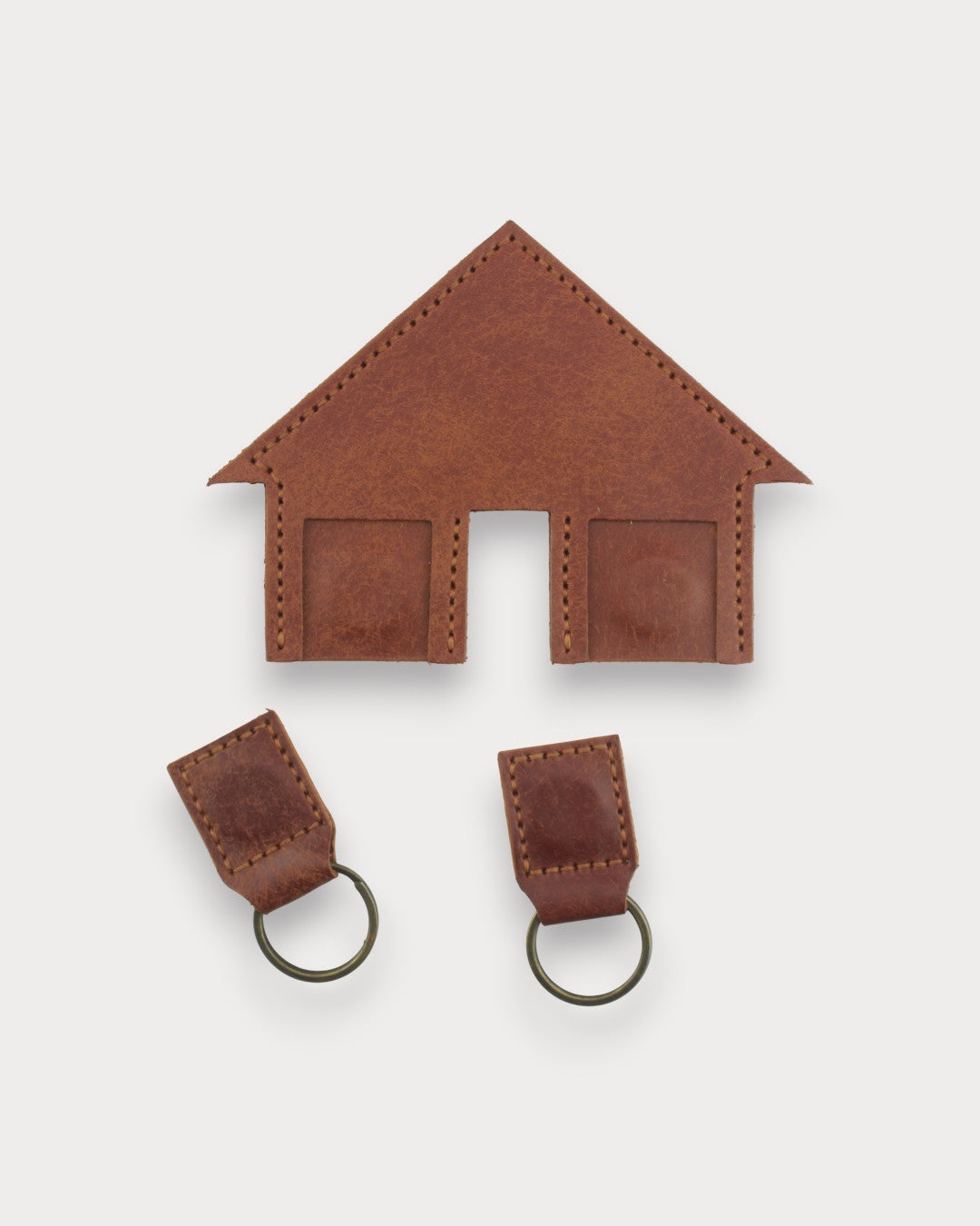 Handgefertigter magnetischer Leder-Schlüsselanhänger – Home