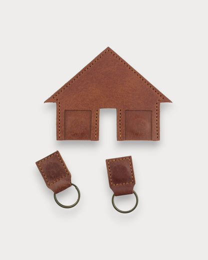 Handgefertigter magnetischer Leder-Schlüsselanhänger – Home