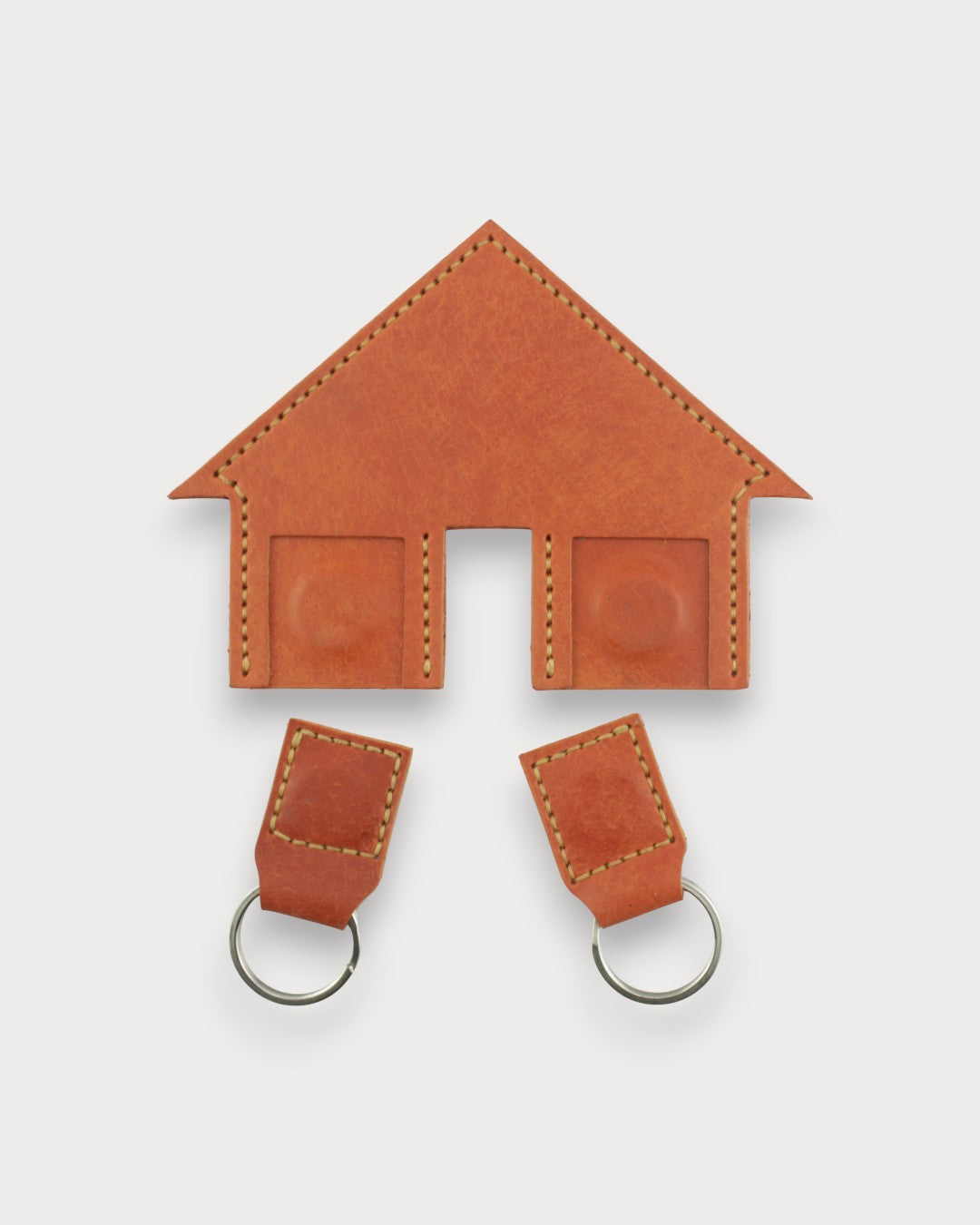 Handgefertigter magnetischer Leder-Schlüsselanhänger – Home