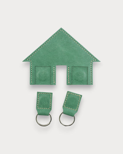 Handgefertigter magnetischer Leder-Schlüsselanhänger – Home
