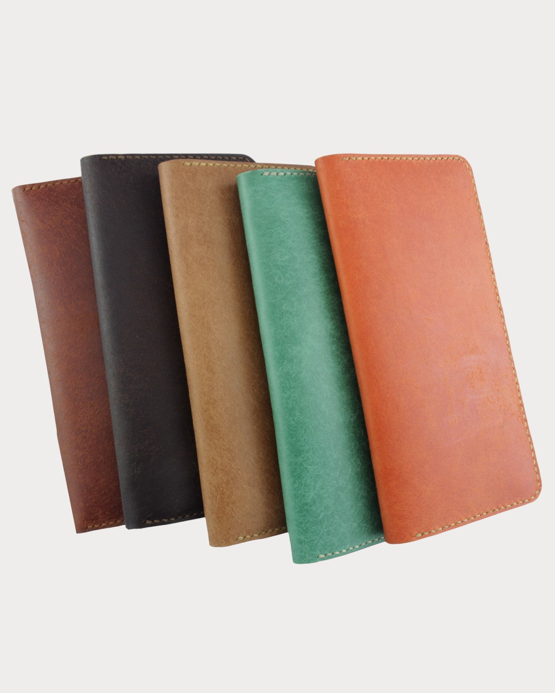 Handgefertigte vertikale Geldbörse aus echtem Leder – Kick