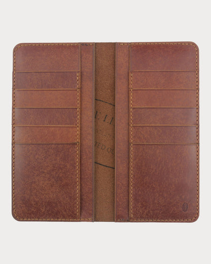 Handgefertigte vertikale Geldbörse aus echtem Leder – Kick