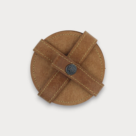 Handgefertigte Leder-Untersetzer – Brew 6er Set