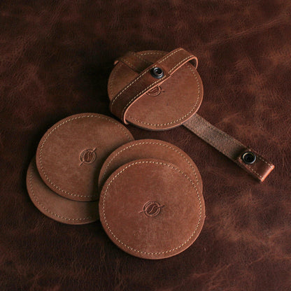 El Yapımı Deri Bardak Altlığı