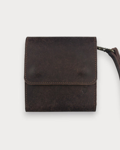 Leder Camping-Gewürzhalter – 4 Glasflaschen | Mit Trageschlaufe