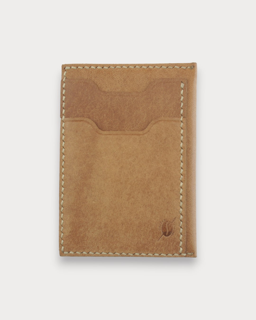 Handgefertigtes minimalistisches Lederkartenetui – Café Noir