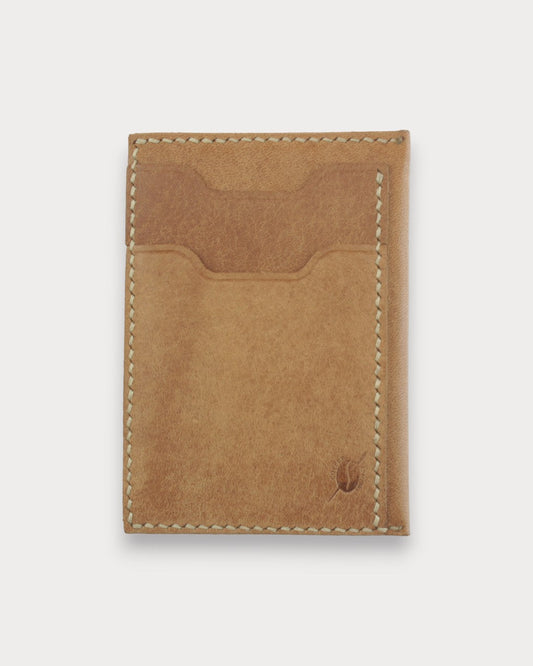 Handgefertigtes minimalistisches Lederkartenetui – Café Noir