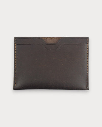 Handgefertigtes minimalistisches Lederkartenetui – Café Noir