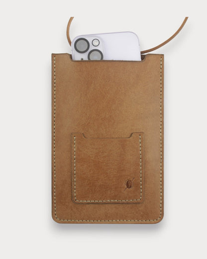 Handgefertigte Leder-Handytasche – Brewed