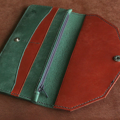 El Yapımı Hakiki Deri Fermuarlı Cüzdan  Pour | Coffee Leathers