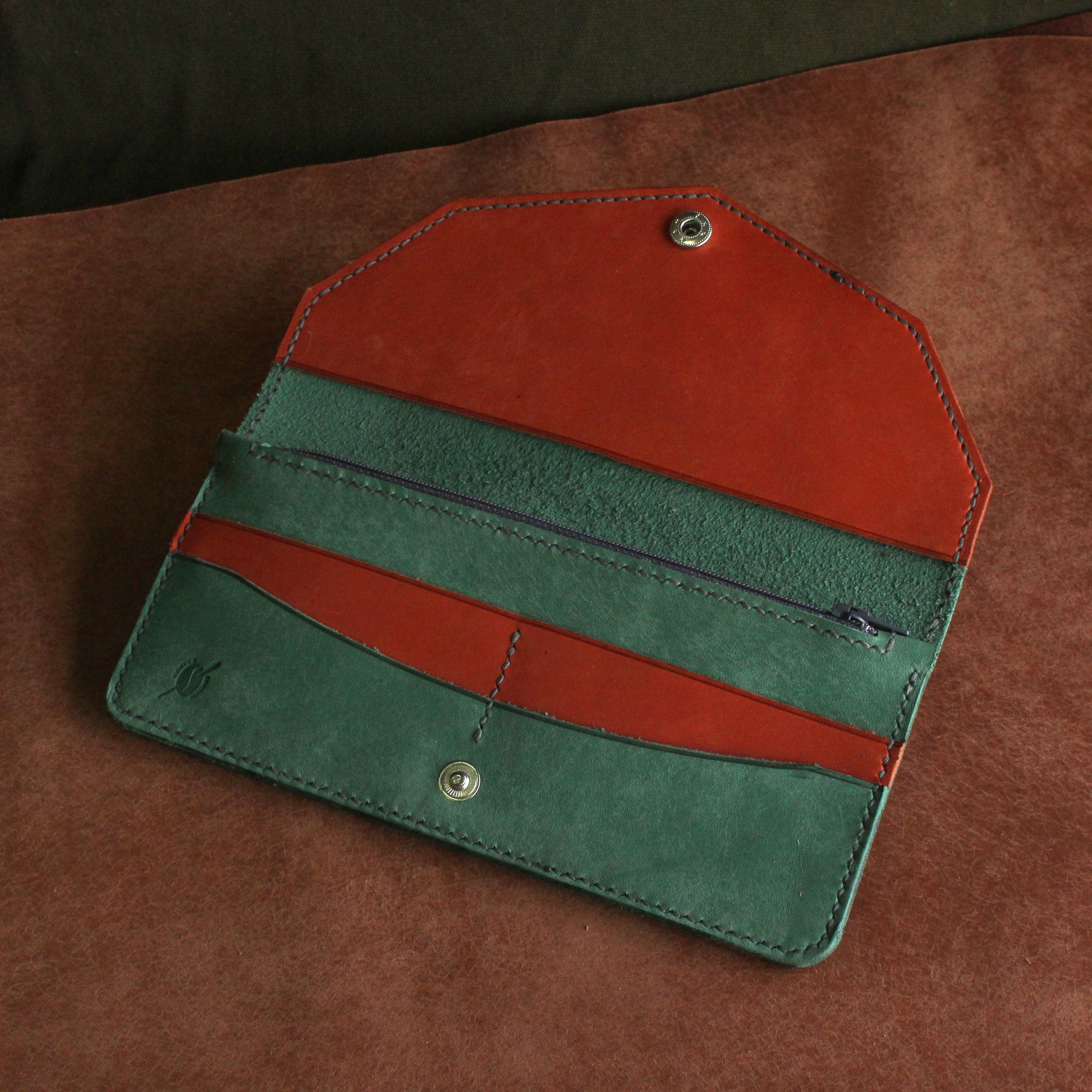 El Yapımı Deri Fermuarlı Cüzdan | Coffee Leathers