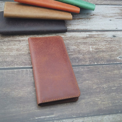 Handgefertigte vertikale Geldbörse aus echtem Leder – Kick