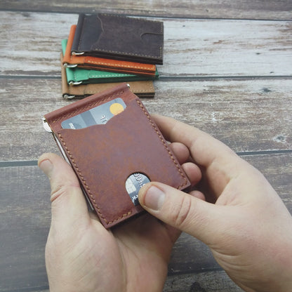 Handgefertigte Leder-Geldbörse mit Münztasche – Steam