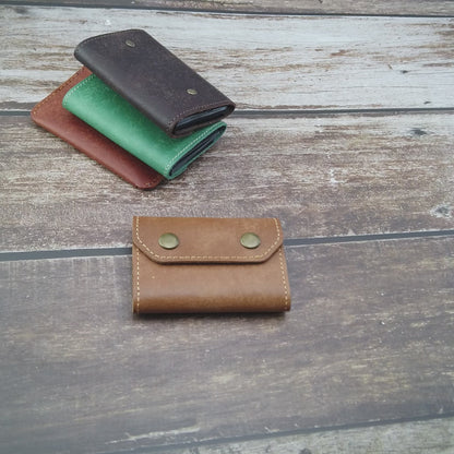 Handgefertigtes Akkordeon-Kartenetui aus echtem Leder – Flex