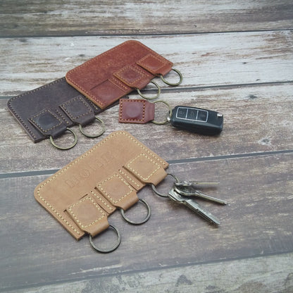 Handgefertigter magnetischer Leder-Schlüsselanhänger – Perk